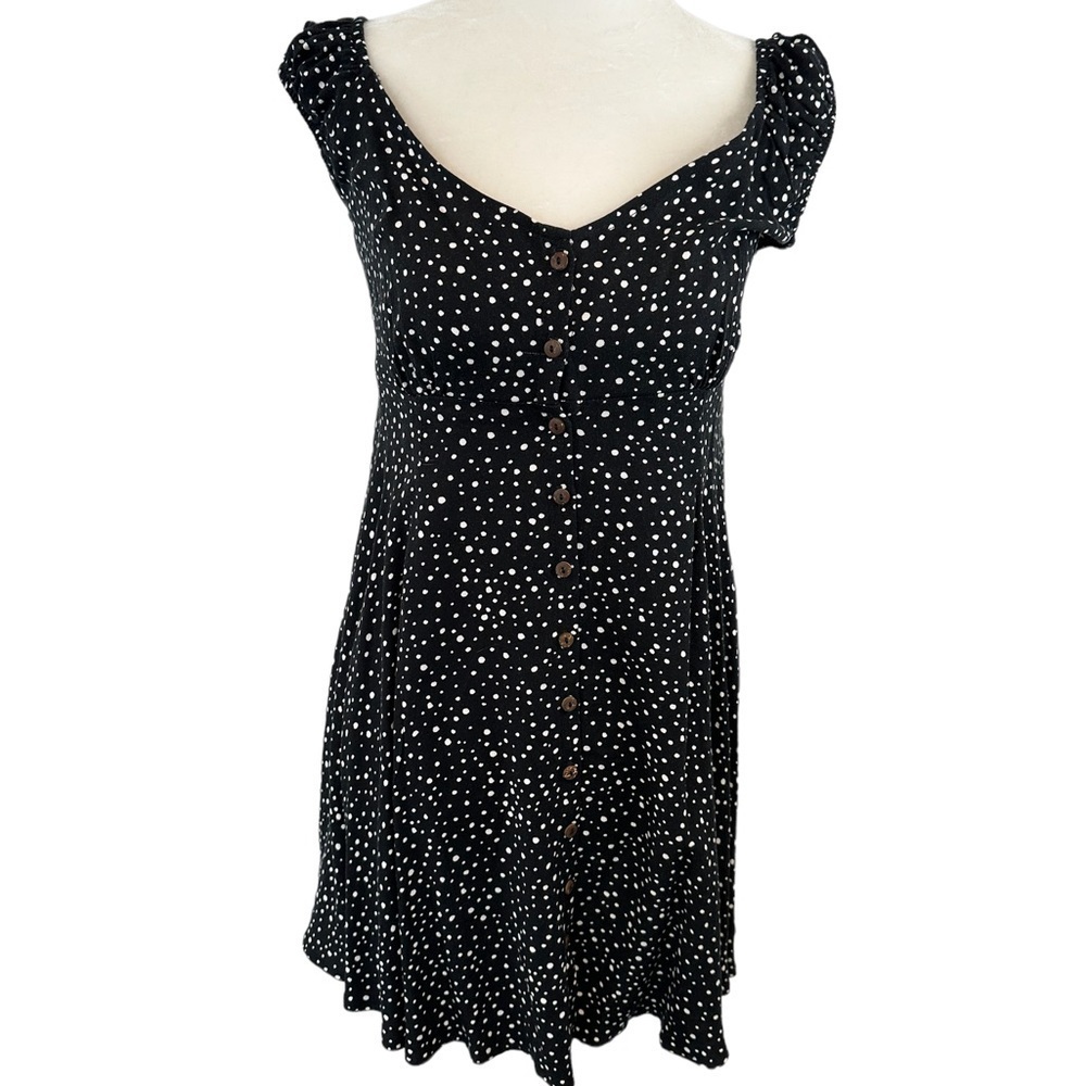 NWT Forever 21 Polka Dot Puff Sleeve Mini Dress - Picture 2 of 11